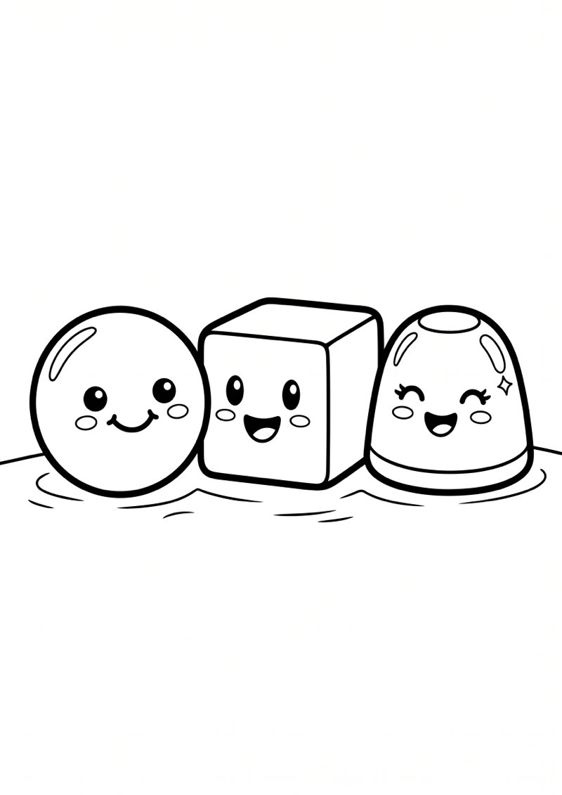 Needoh Drie Vormen Naast Elkaar Kleurplaat — gratis kleurplaat