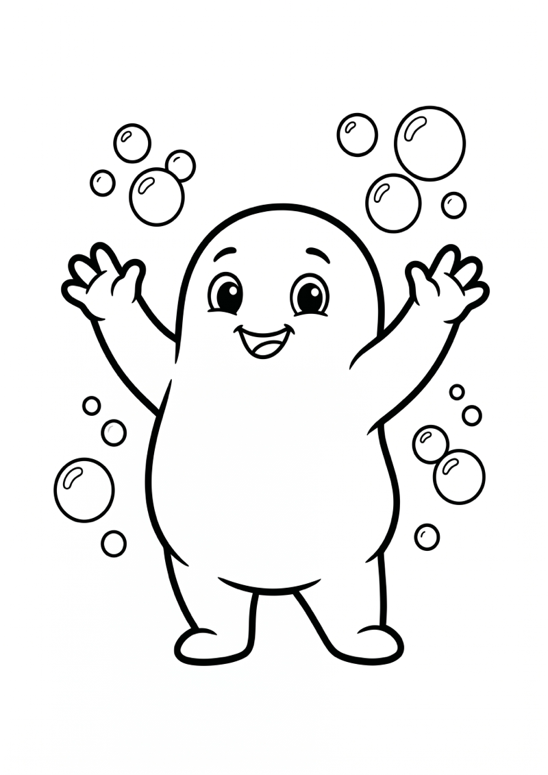 Needoh Squishy met Bubbels Kleurplaat — gratis kleurplaat