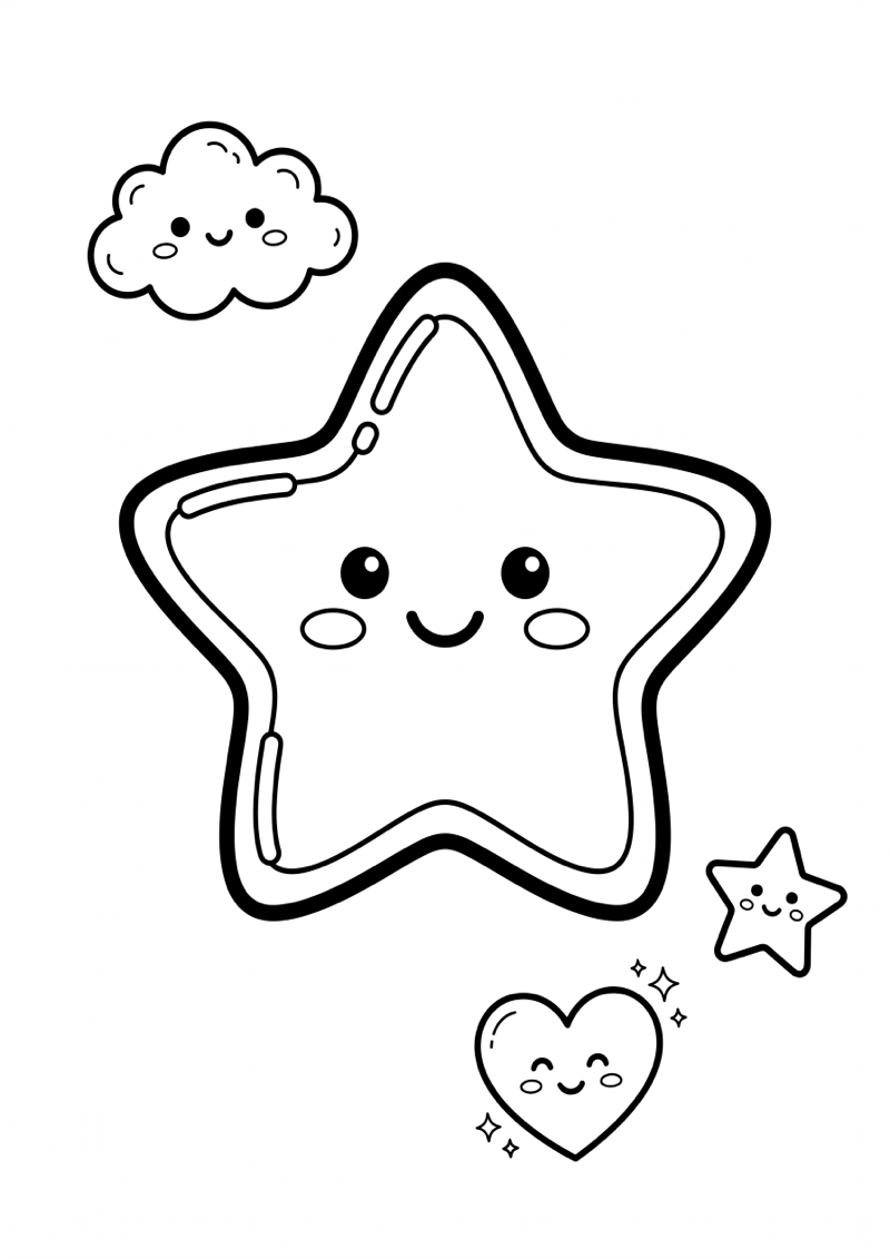 Needoh Squishy met Decoratieve Iconen Kleurplaat — gratis kleurplaat