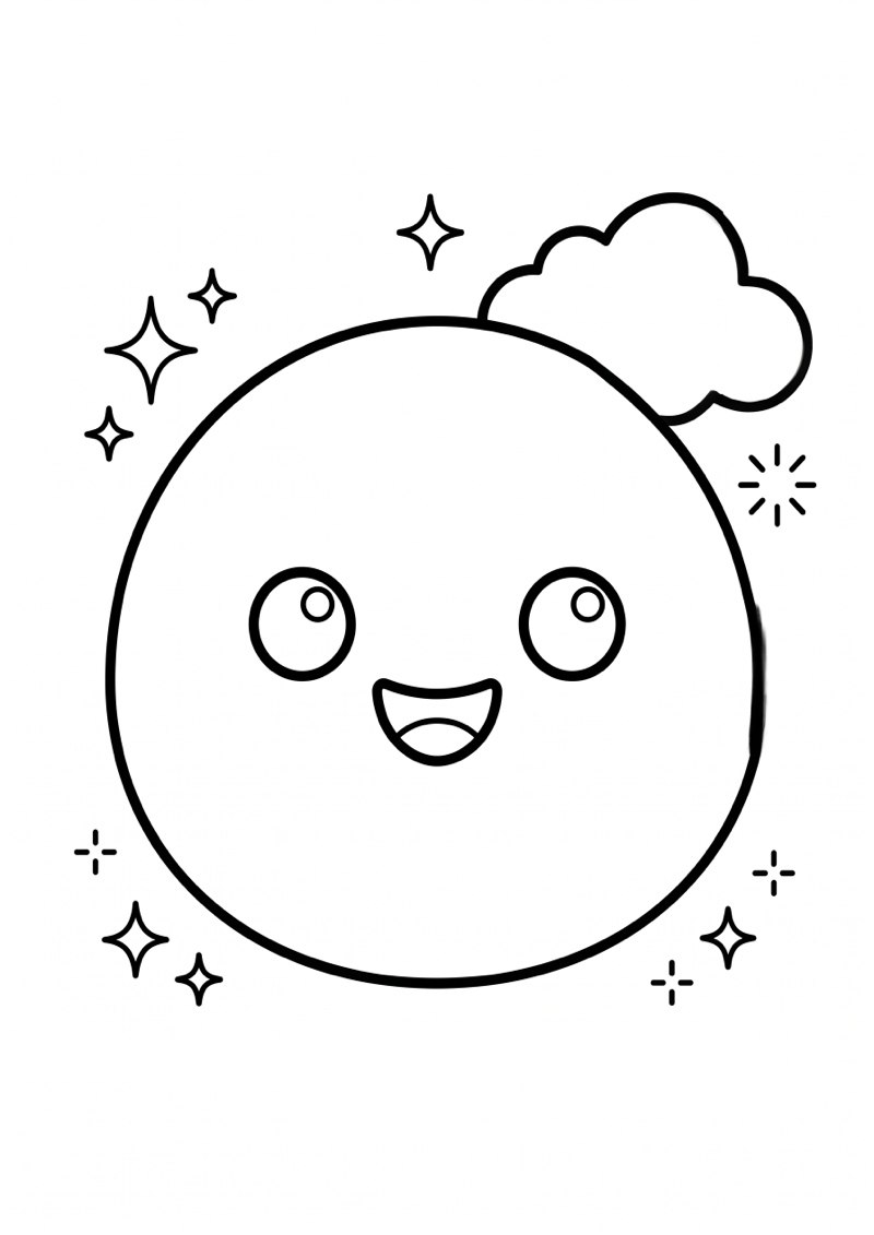 Needoh Squishy met Glinsters en Wolk Kleurplaat — gratis kleurplaat