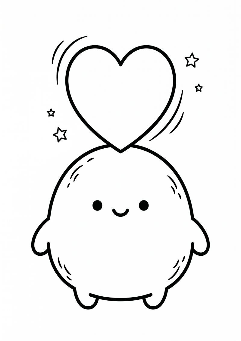 Needoh Squishy met Hartje Kleurplaat — gratis kleurplaat