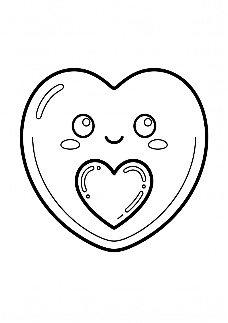 Needoh Squishy met Hartvormig Accent Kleurplaat — gratis kleurplaat