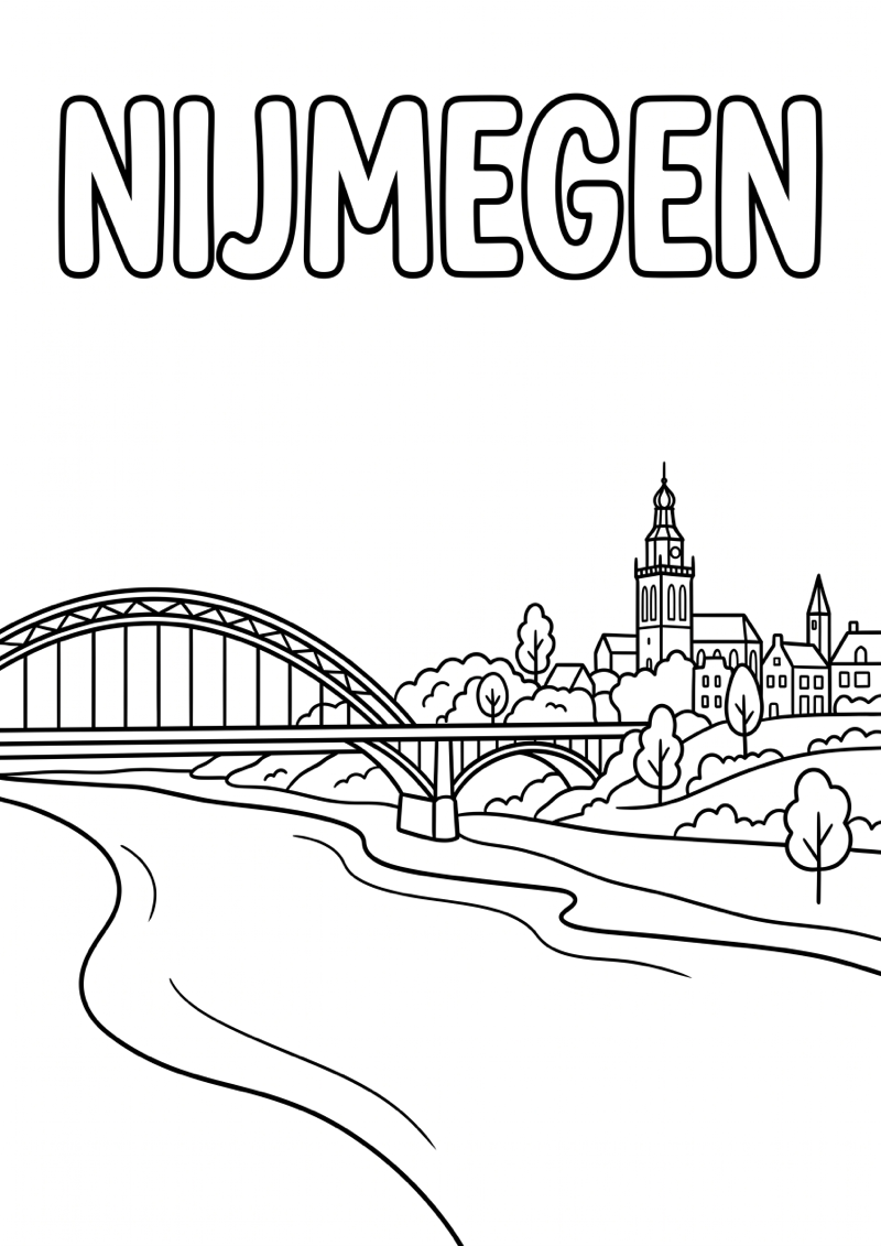 Nijmegen Kleurplaat — gratis kleurplaat printen