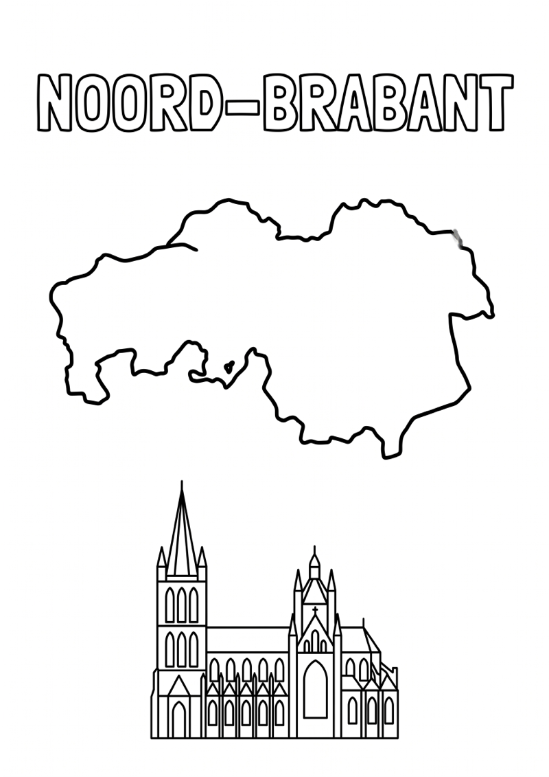 Noord Brabant Kleurplaat — gratis kleurplaat