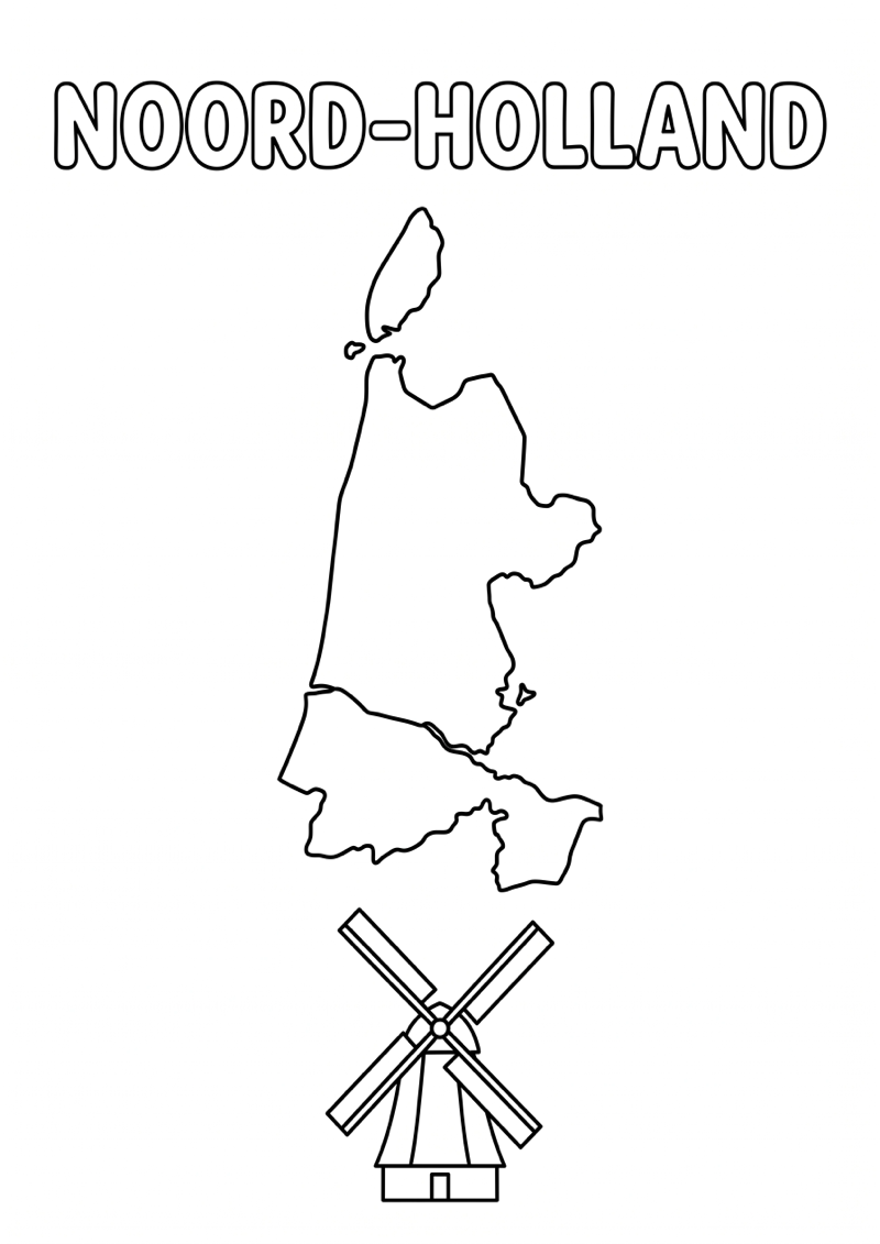 Noord Holland Kleurplaat — gratis kleurplaat printen