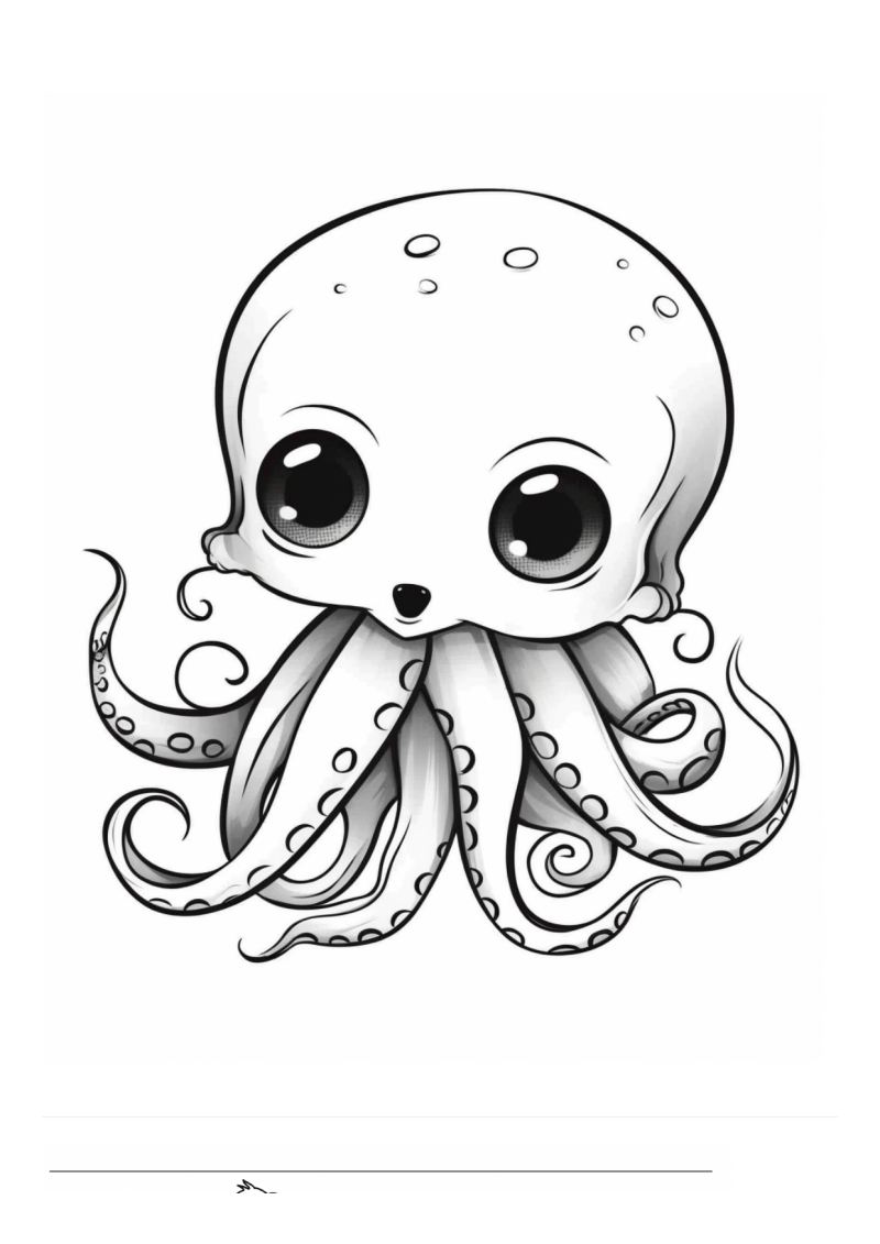 Baby Octopus Kleurplaat — gratis kleurplaat printen