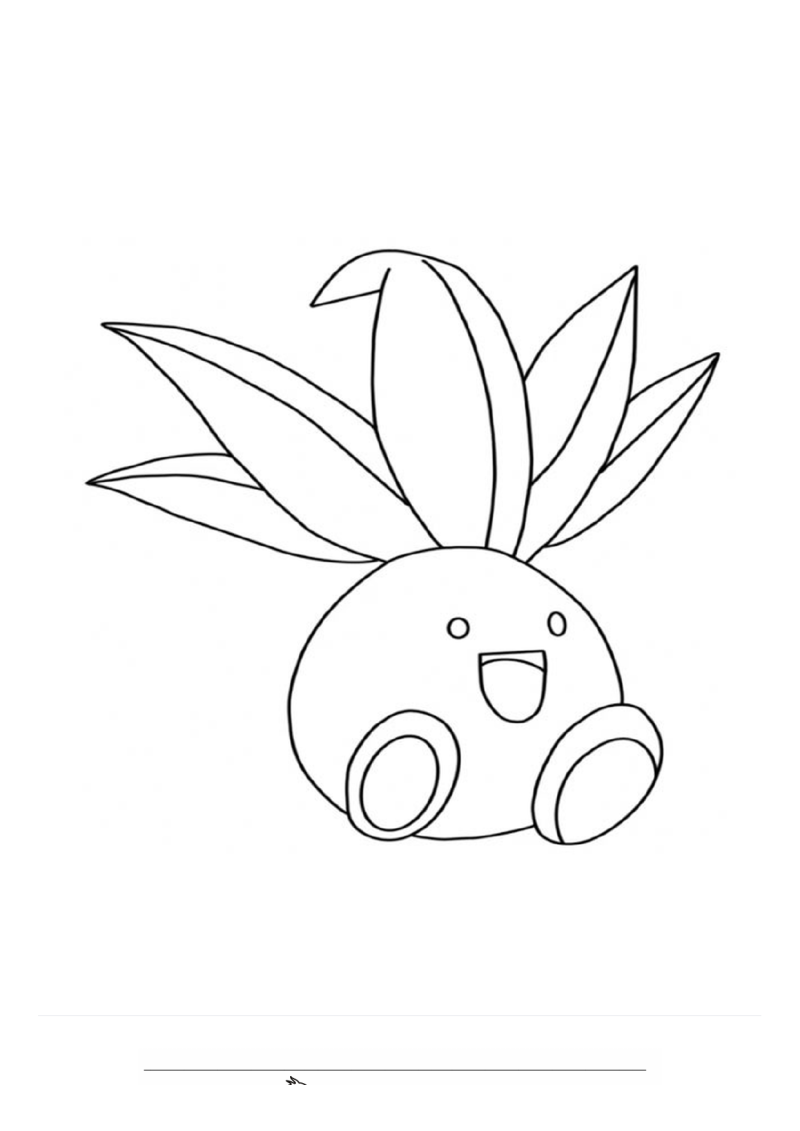 Oddish Kleurplaat — gratis kleurplaat