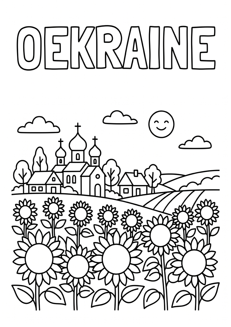 Oekraine Kleurplaat — gratis kleurplaat printen