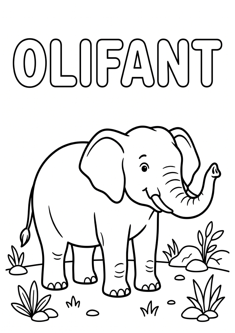 Olifant Dierentuin Kleurplaat — gratis kleurplaat