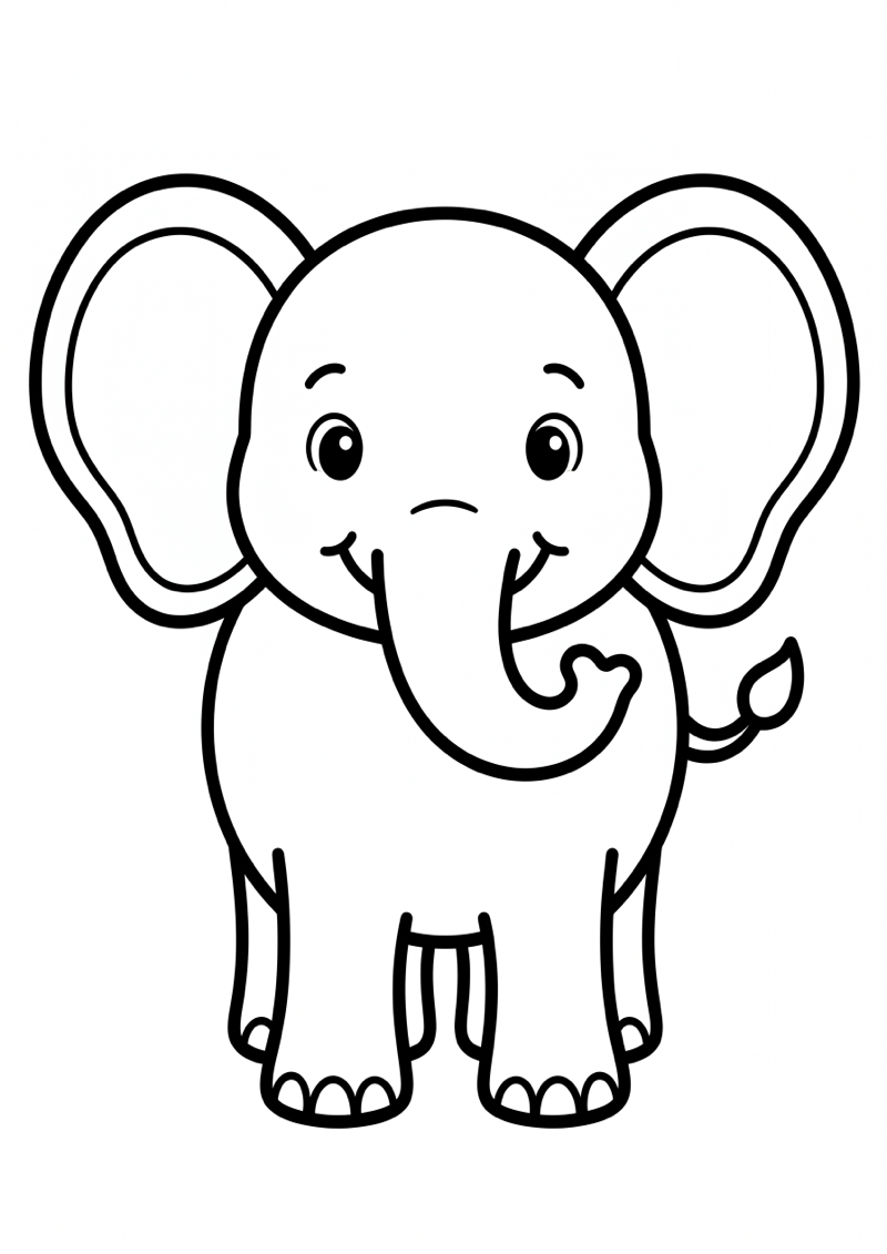 Olifant Kleurplaat — gratis kleurplaat printen