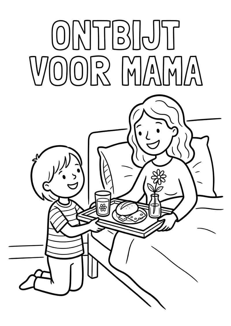 Ontbijt bezorgen kleurplaat — gratis kleurplaat