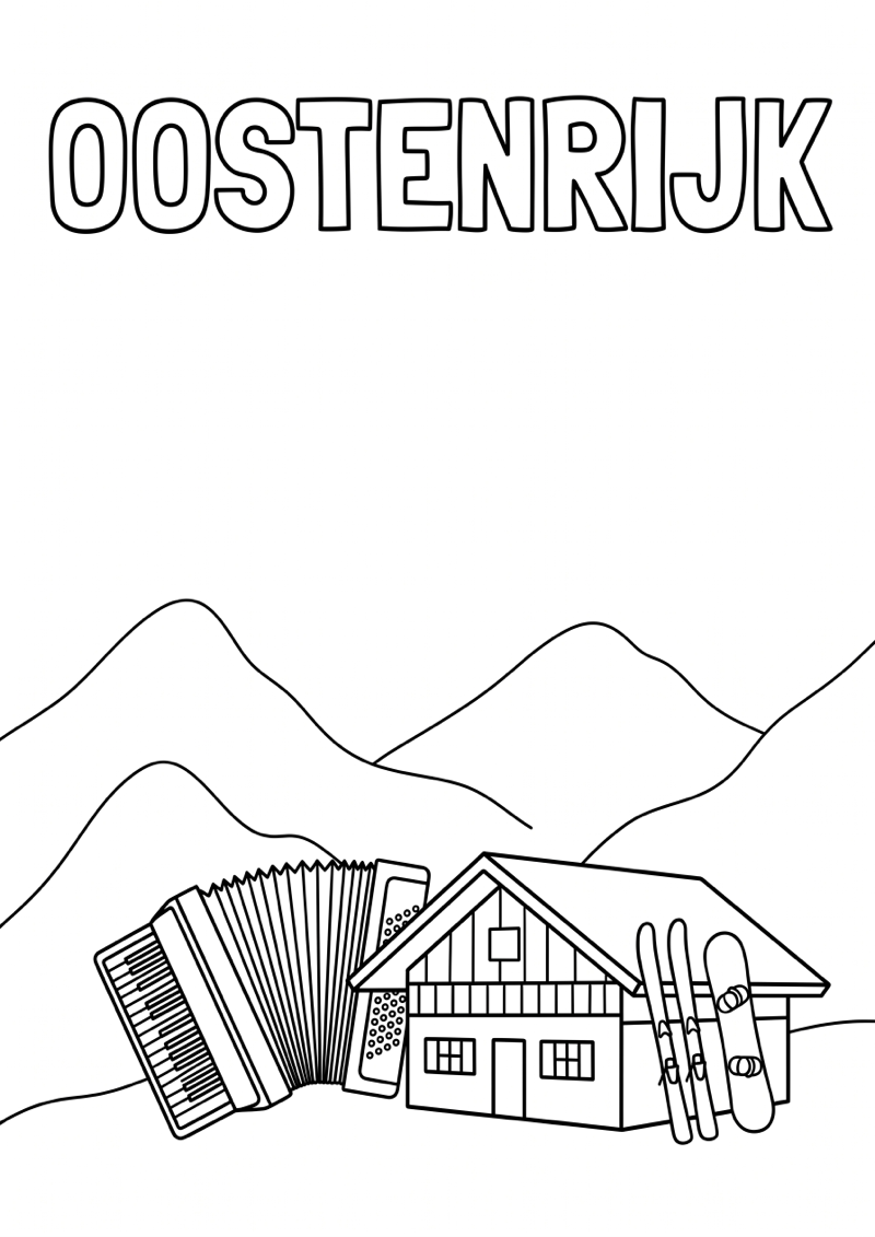 Oostenrijk Kleurplaat — gratis kleurplaat printen