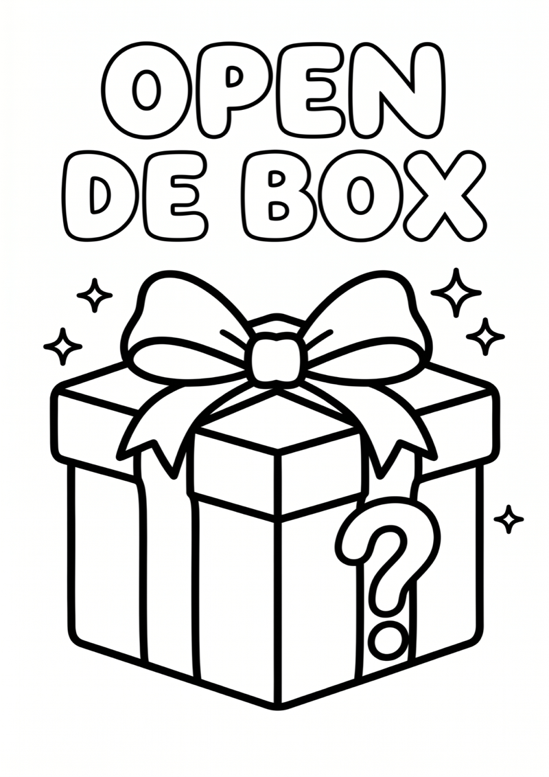 Open de Box Kleurplaat — gratis kleurplaat printen