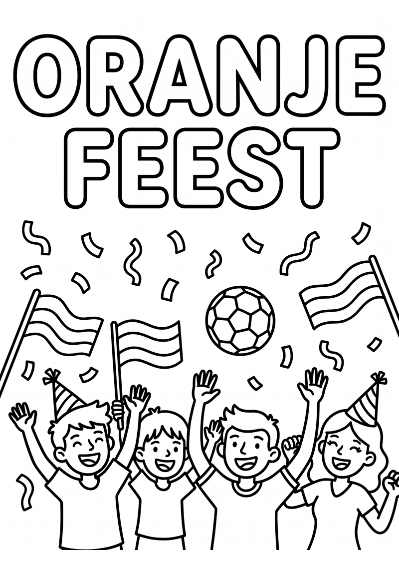 Oranje Feest Kleurplaat — gratis kleurplaat printen