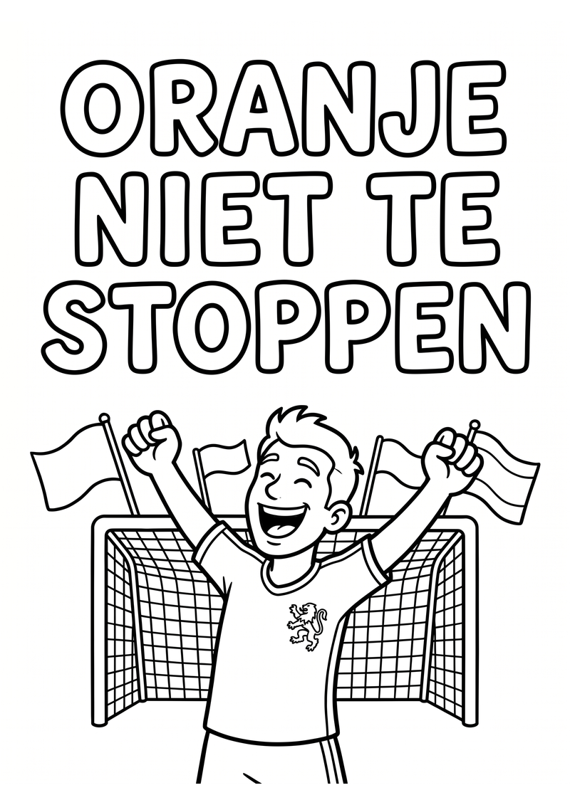 Oranje Niet te Stoppen Kleurplaat — gratis kleurplaat printen