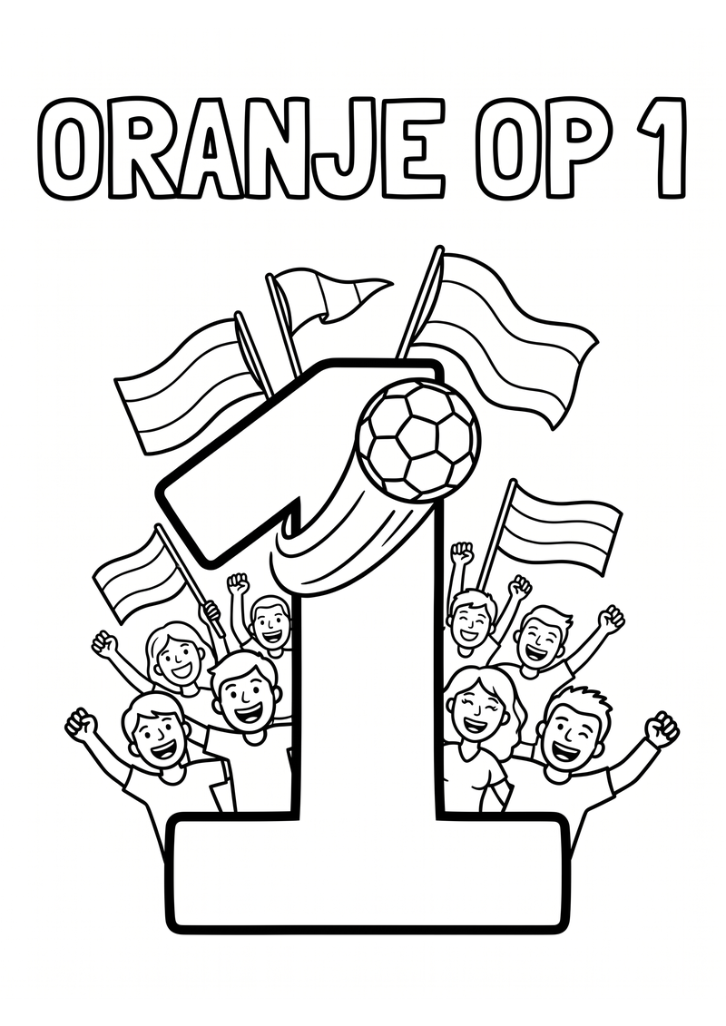 Oranje op 1 Kleurplaat — gratis kleurplaat printen