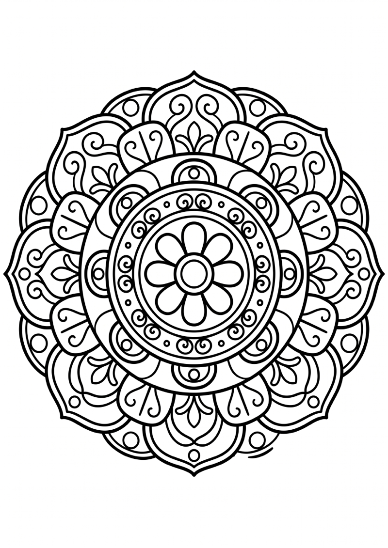 Ornament Mandala Kleurplaat — gratis kleurplaat printen