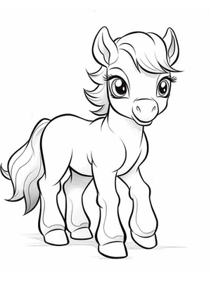 Paard 1 Kleurplaat — gratis kleurplaat