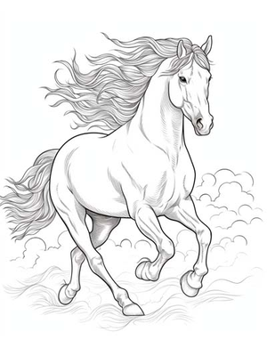 Paard 12 Kleurplaat — gratis kleurplaat