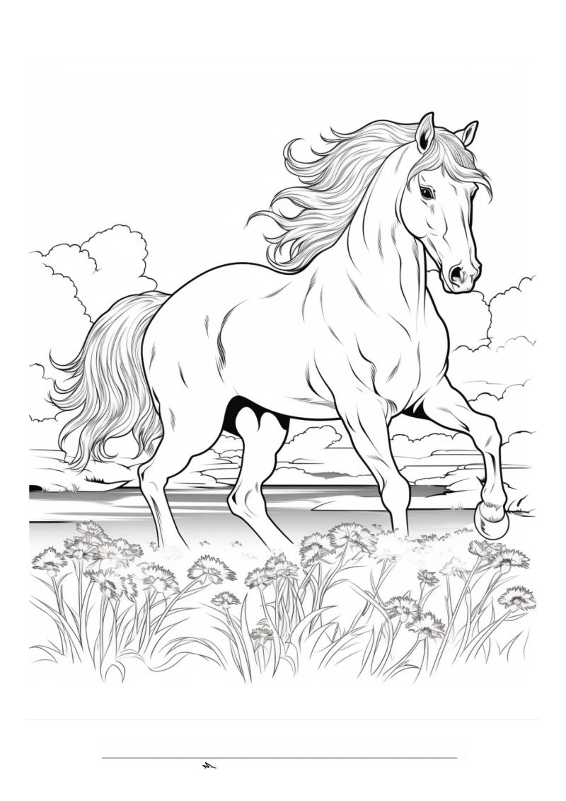 Paard 17 Kleurplaat — gratis kleurplaat