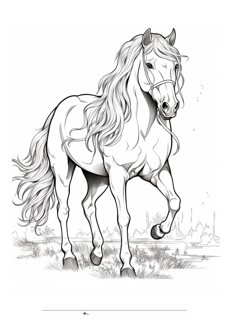Paard 20 Kleurplaat — gratis kleurplaat