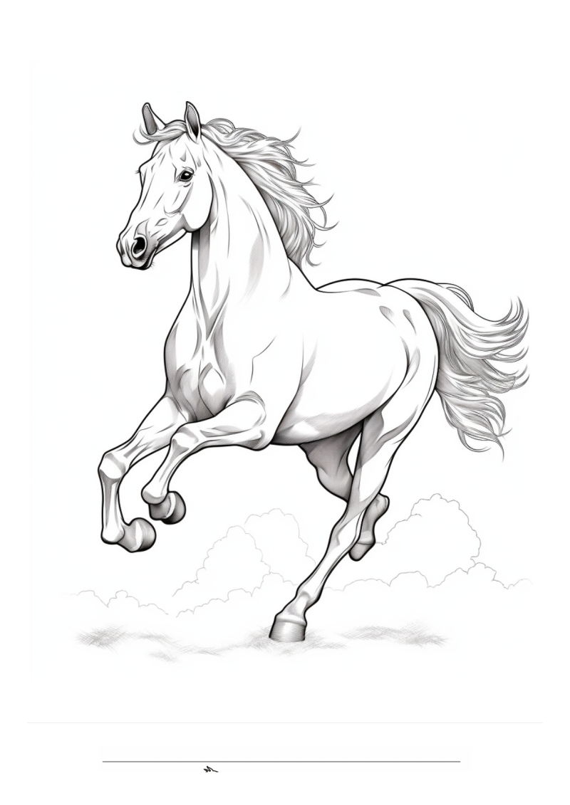Paard Galop Kleurplaat — gratis kleurplaat printen