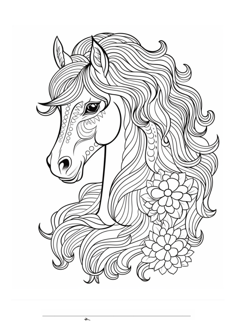 Paard Mandala Bloemen Variant Kleurplaat — gratis kleurplaat printen