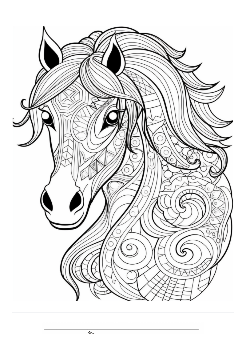 Paard Mandala Donker Kleurplaat — gratis kleurplaat printen