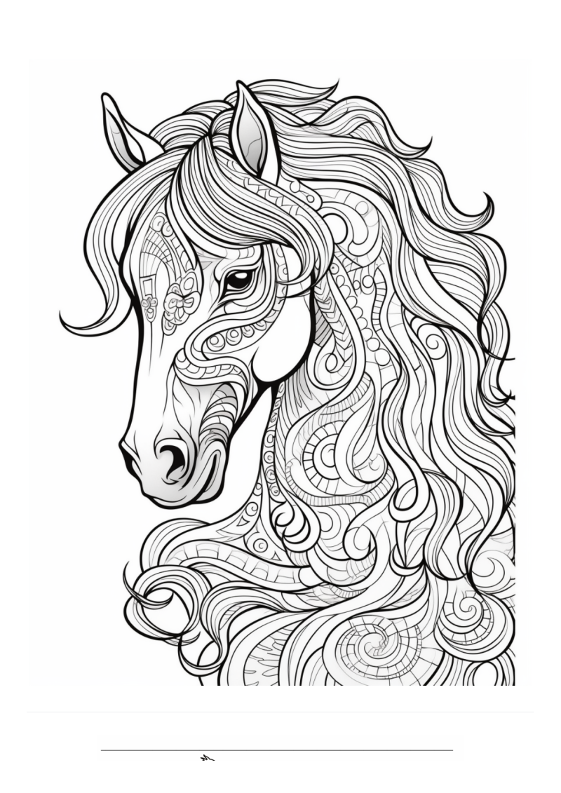 Paard Mandala Golven Kleurplaat — gratis kleurplaat printen