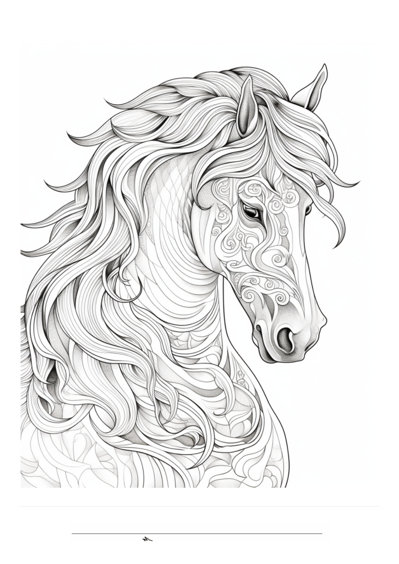 Paard Mandala Krullen Kleurplaat — gratis kleurplaat printen
