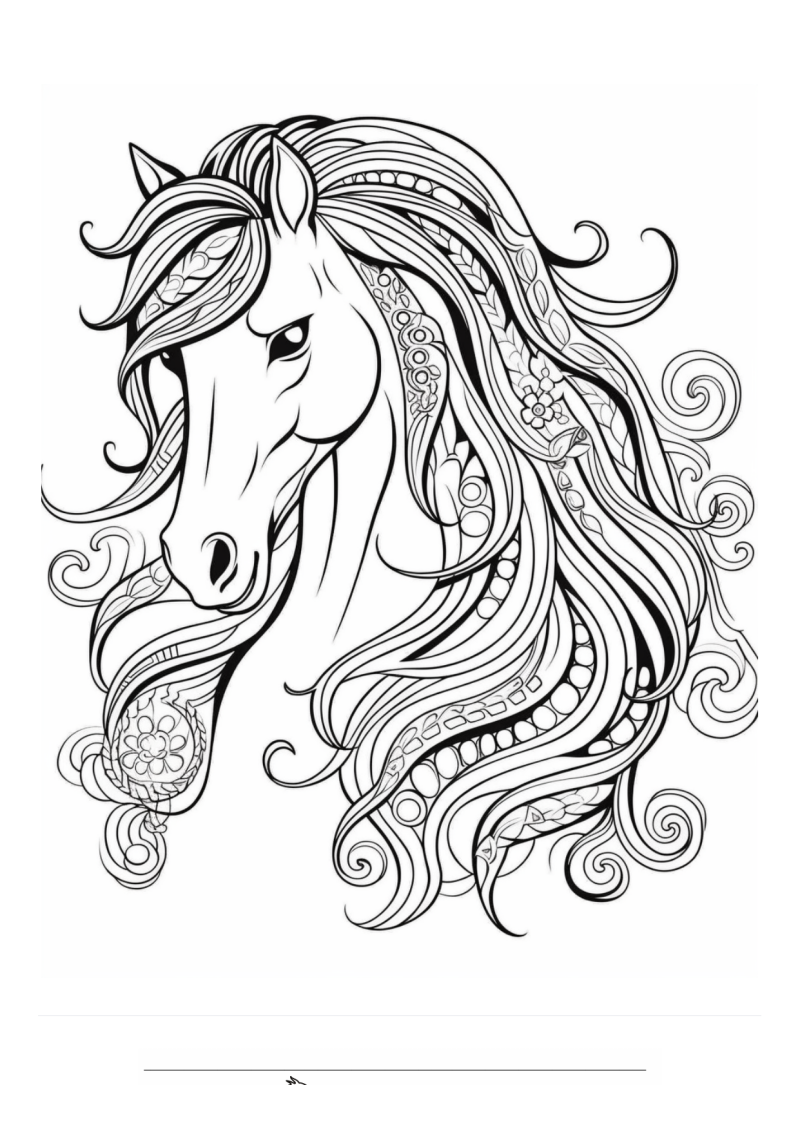Paard Mandala Portret Kleurplaat — gratis kleurplaat printen