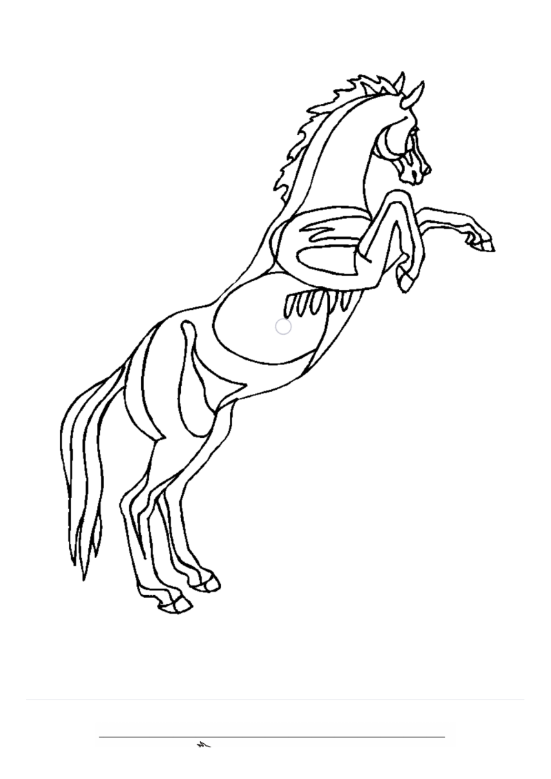 Paard Steigert Cartoon Kleurplaat — gratis kleurplaat printen