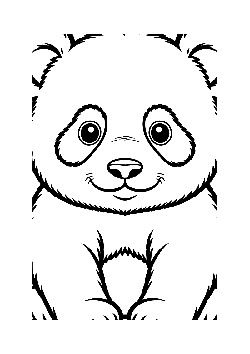 Schattige panda welp kleurplaat