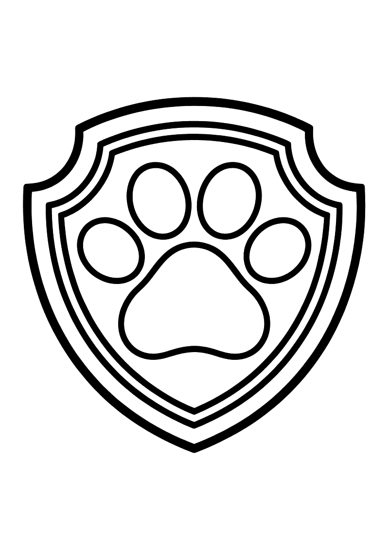 PAW Patrol insigne kleurplaat — gratis kleurplaat printen