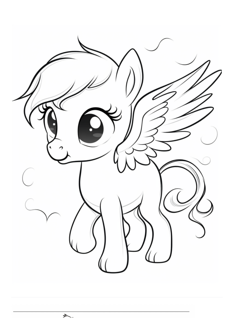 Baby Pegasus Kleurplaat — gratis kleurplaat printen