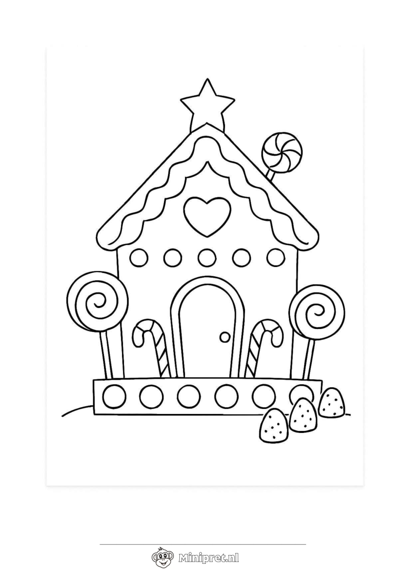 Peperkoekenhuis kleurplaat — gratis kleurplaat