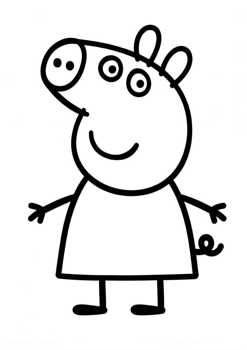 Peppa Pig Kleurplaat — gratis kleurplaat