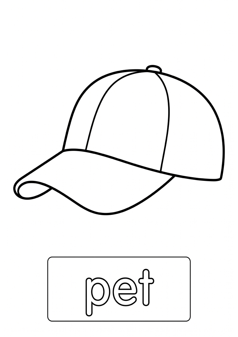 Pet Woordkaart Kleurplaat — gratis kleurplaat