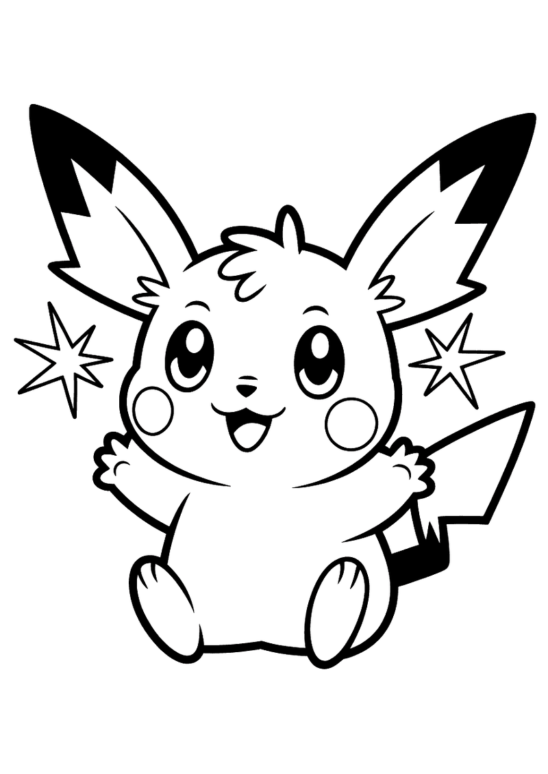 Pichu Baby Kleurplaat — gratis kleurplaat