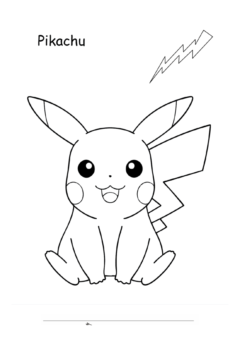 Pikachu 1 Kleurplaat — gratis kleurplaat