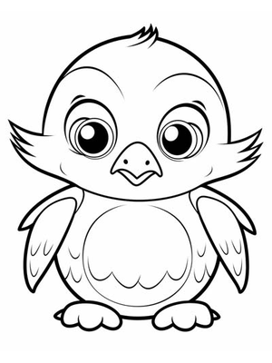Baby Pinguïn Kleurplaat — gratis kleurplaat