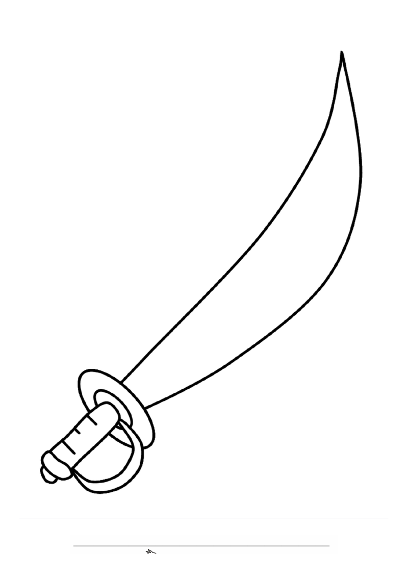 Piraat Cutlass Kleurplaat — gratis kleurplaat