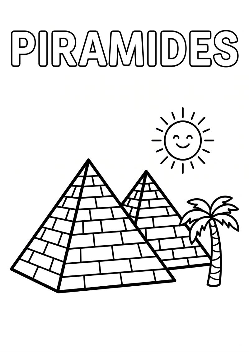 Piramides van Gizeh Kleurplaat — gratis kleurplaat printen