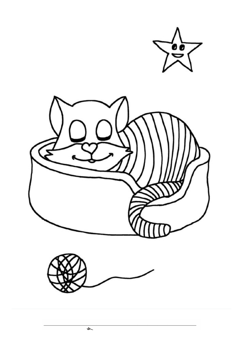 Poes in de mand Kleurplaat — gratis kleurplaat