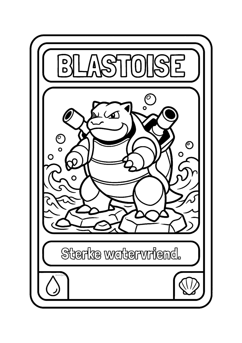 Blastoise Pokémon kaart kleurplaat — gratis kleurplaat printen