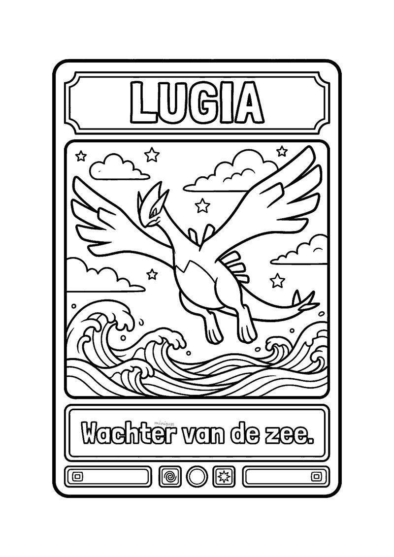 Lugia Pokémon kaart kleurplaat — gratis kleurplaat
