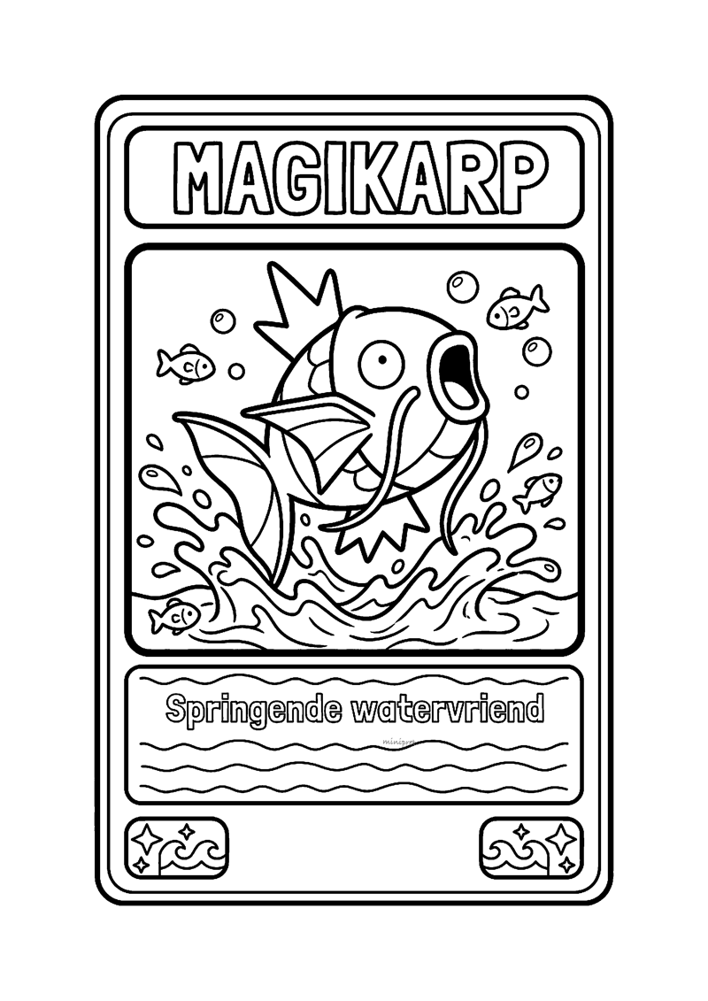 Magikarp Pokémon kaart kleurplaat — gratis kleurplaat