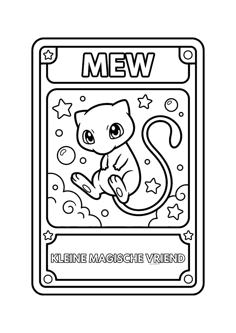 Mew Pokémon kaart kleurplaat — gratis kleurplaat
