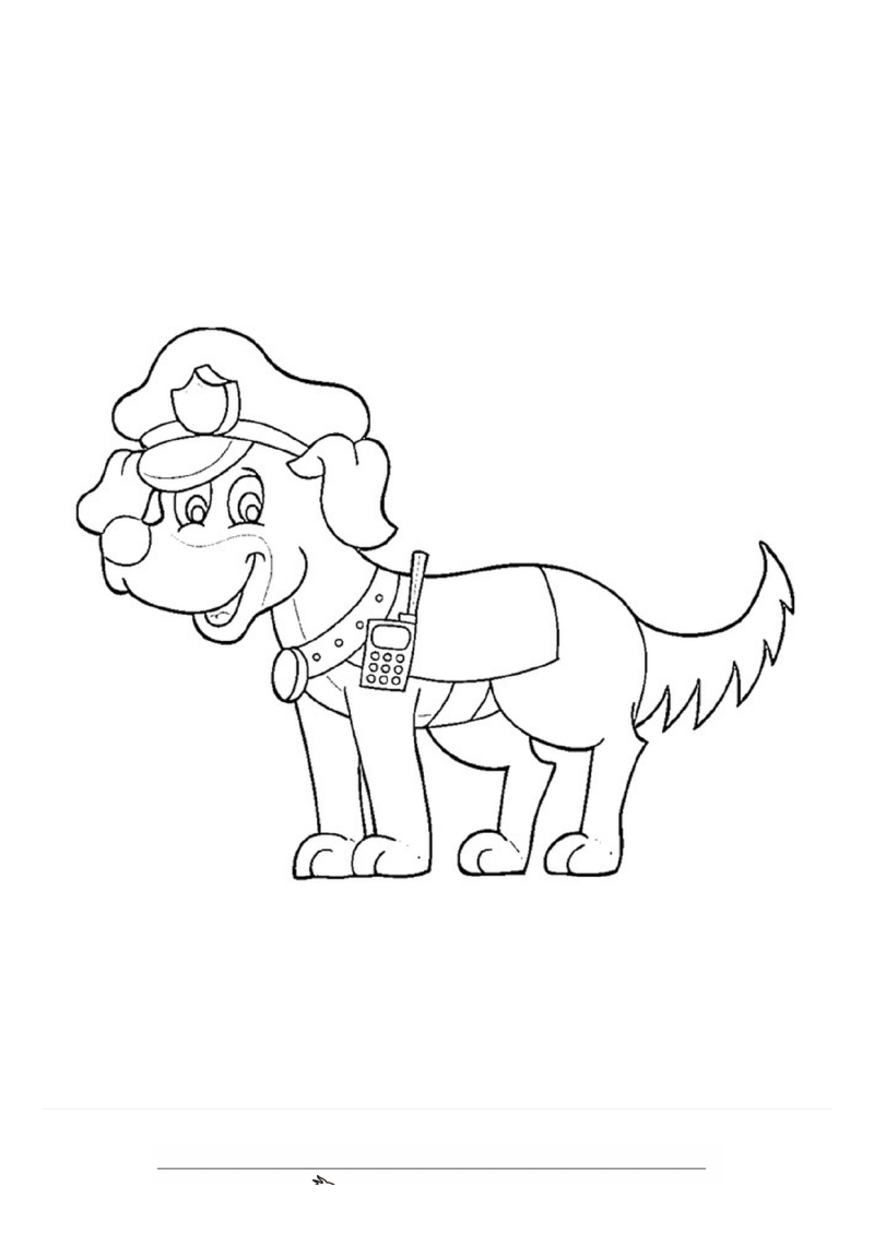 Politiehond Kleurplaat — gratis kleurplaat