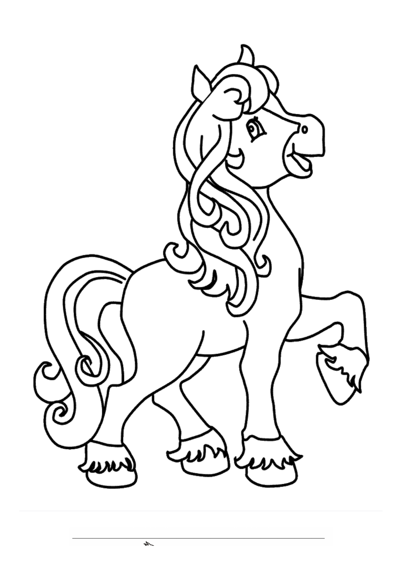 Pony Krullende Manen Kleurplaat — gratis kleurplaat printen